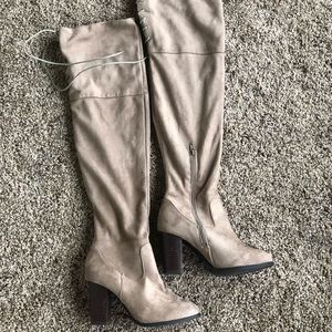 Over-the-knee taupe heel boot; NanaMacs. 7.5 NWOT.